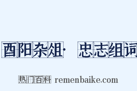 酉阳杂俎·忠志组词是什么意思的图片